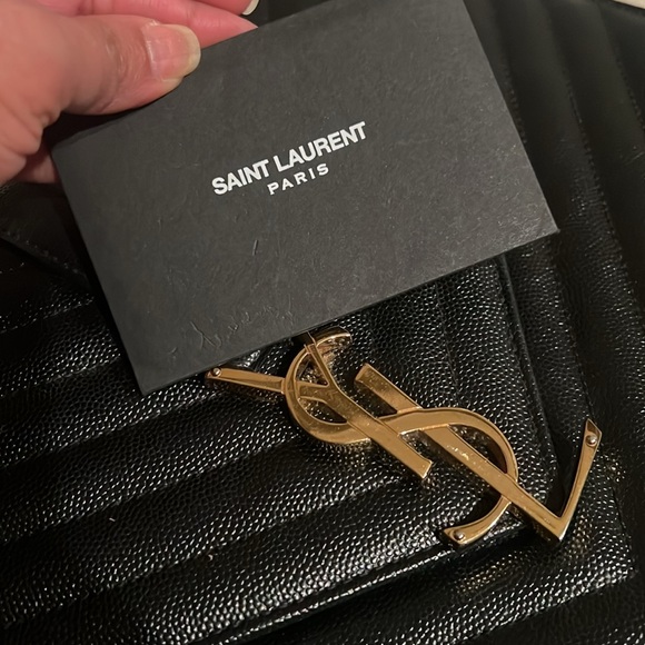 Large YSL pebbled leather black 2 way bag - Picture 11 of 11